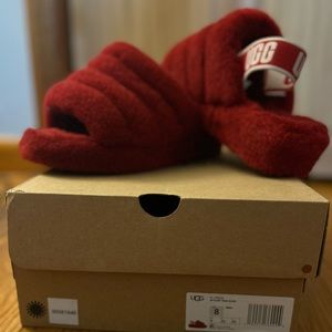 Red Ugg slides